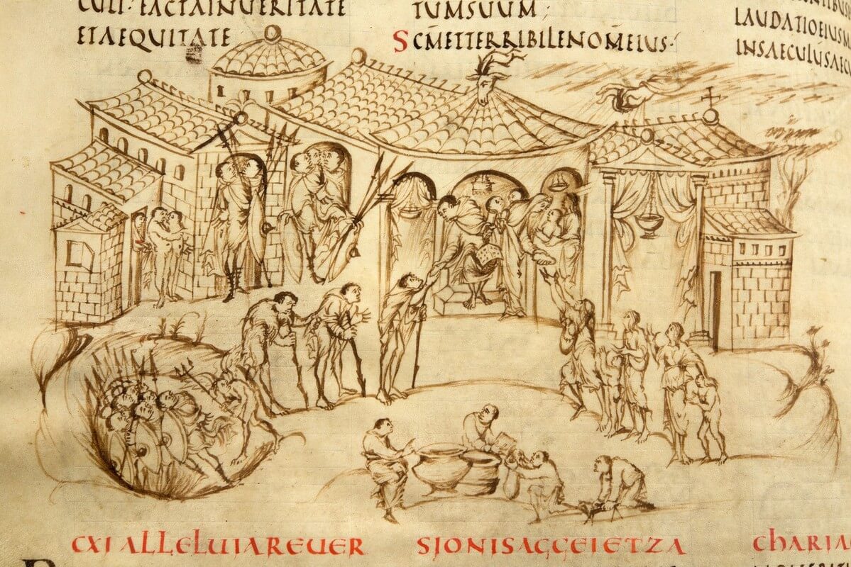 Een fragment van Het Utrecht Psalter. Foto: UU