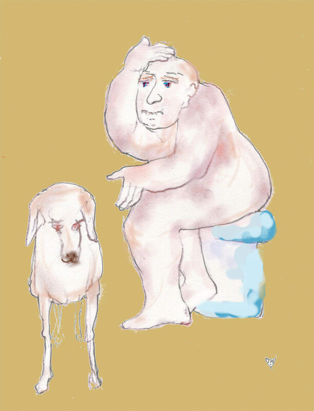Twee zieken. Illustratie Theo van de Vathorst