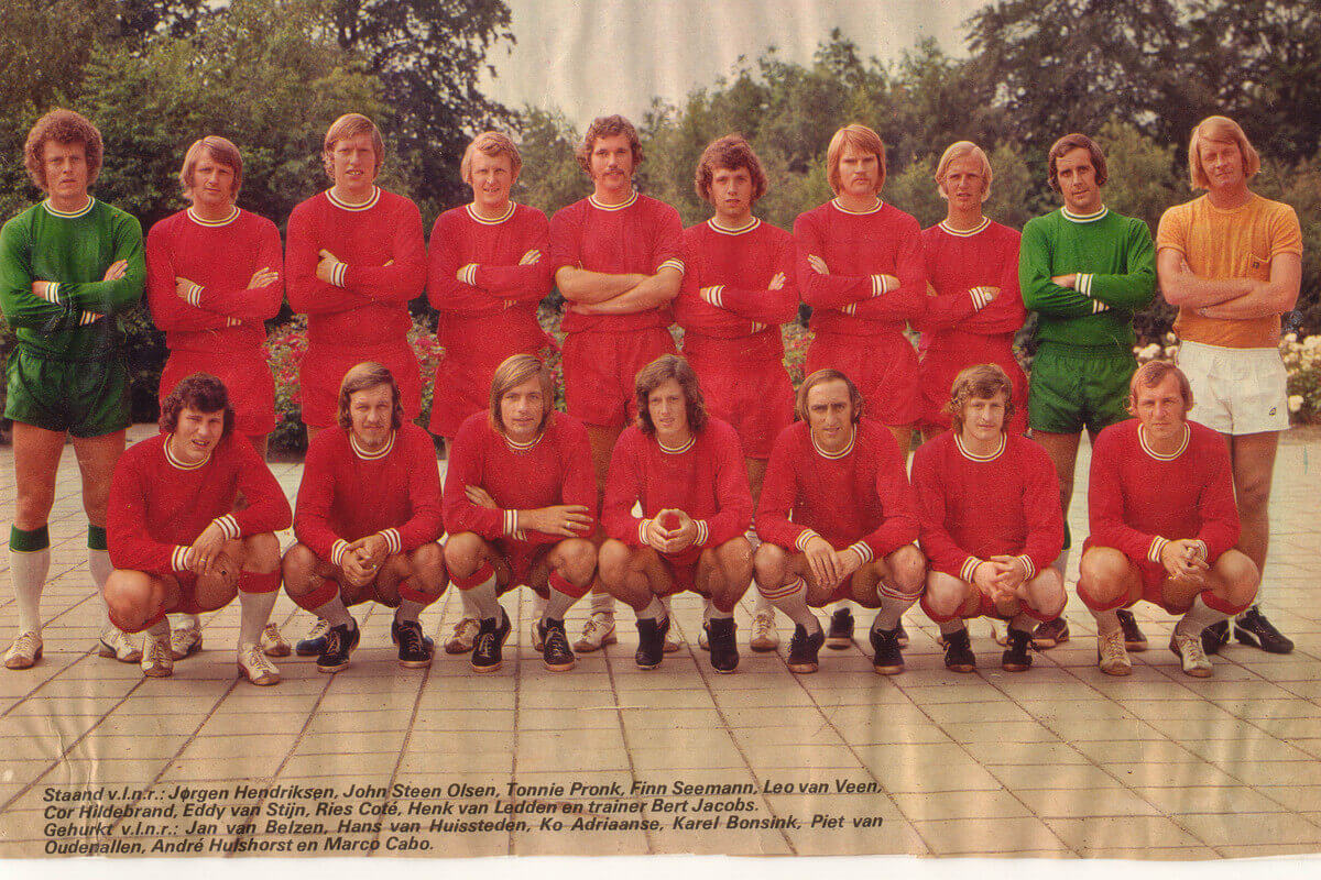 Het team van FC Utrecht in begin van de jaren zeventig. Foto: FC Utrecht