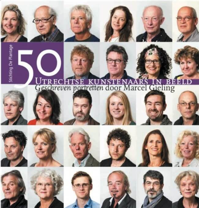 Omslag van het boek over 50 Utrechtse kunstenaars.