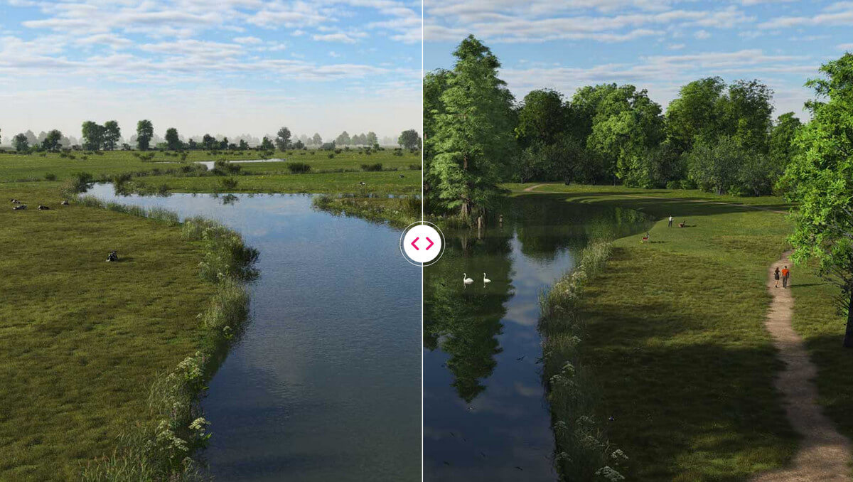 Een foto-illustratie van Natuurmonumenten toont hoe het Parkbos eruit kan gaan zien.