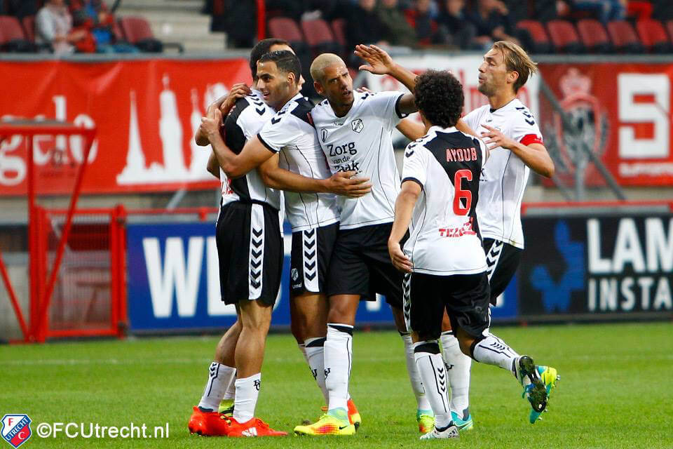 FC Utrecht viert de overwinning in de bekerwedstrijd tegen FC Twente. Foto: FC Utrecht