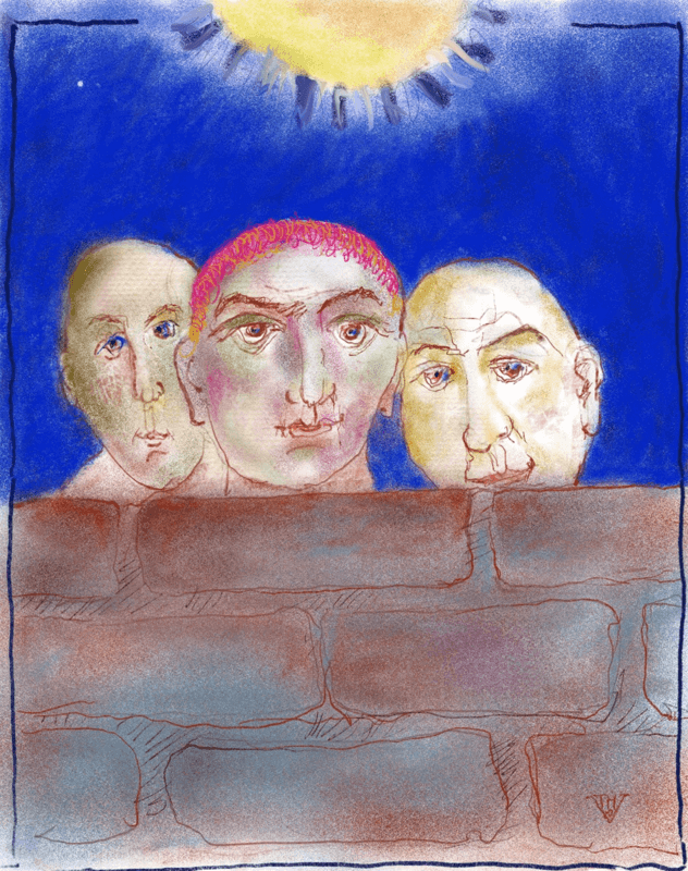 Aan de andere kant. Illustratie Theo van de Vathorst