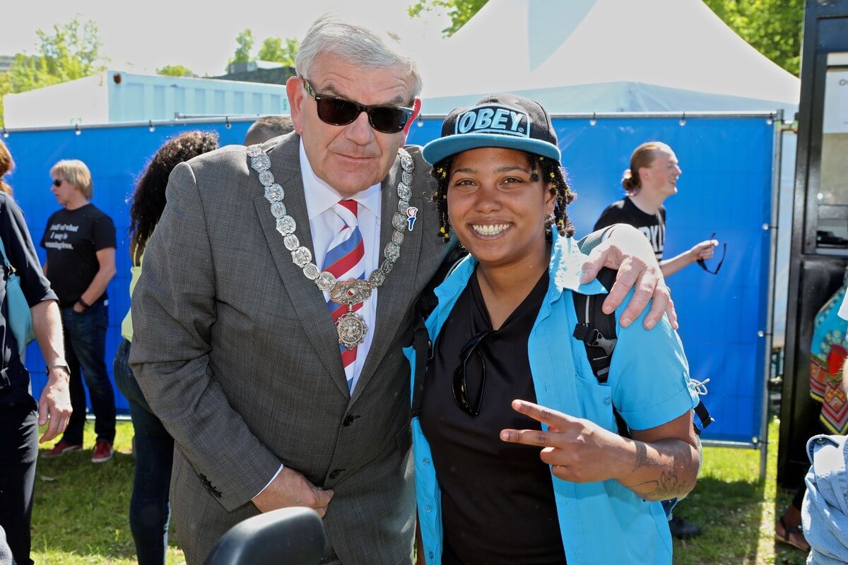 Jan van Zanen op Bevrijdingsfeest 2019. Foto: Ton van den Berg