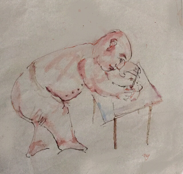 Bezig. Illustratie Theo van de Vathorst