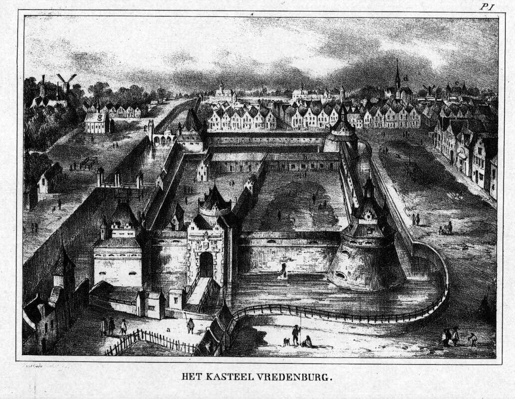 Prent van L. Samijn naar de schilderijen van en naar Willem van Swanenburch ca 1835. Foto: Het Utrechts Archief