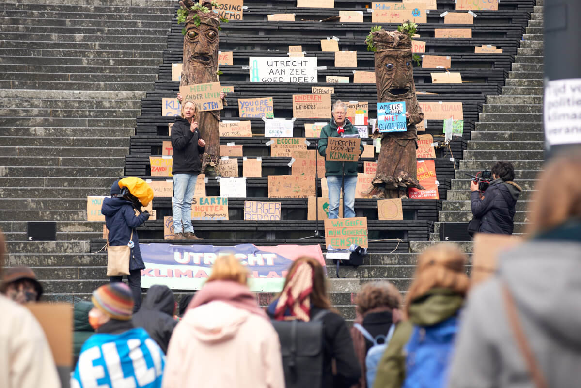 Toespraak bij de demonstratie Jaabeursplein. Foto: Jaap Vork