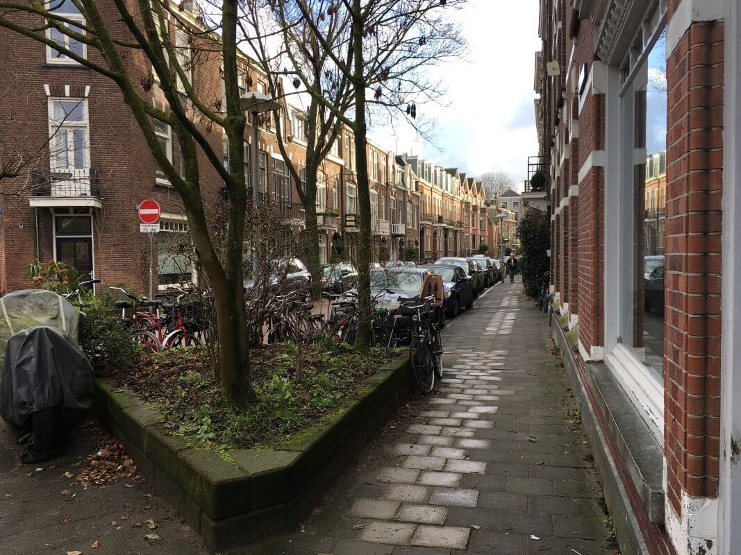 De Bellamystraat gezien in de richting van de Weerdsingel. Foto: Dik Binnendijk   