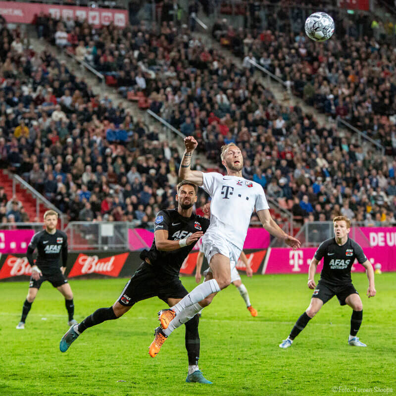 Van der Hoorn in het doelgebied van AZ.