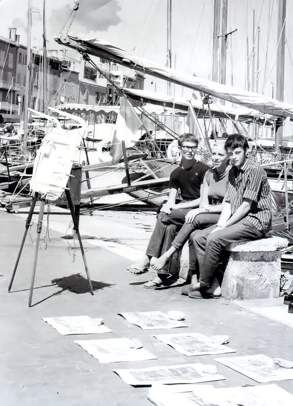 Hennie van Soest, Mieke Vroom, Jan Scherjon in St. Tropez (1960)