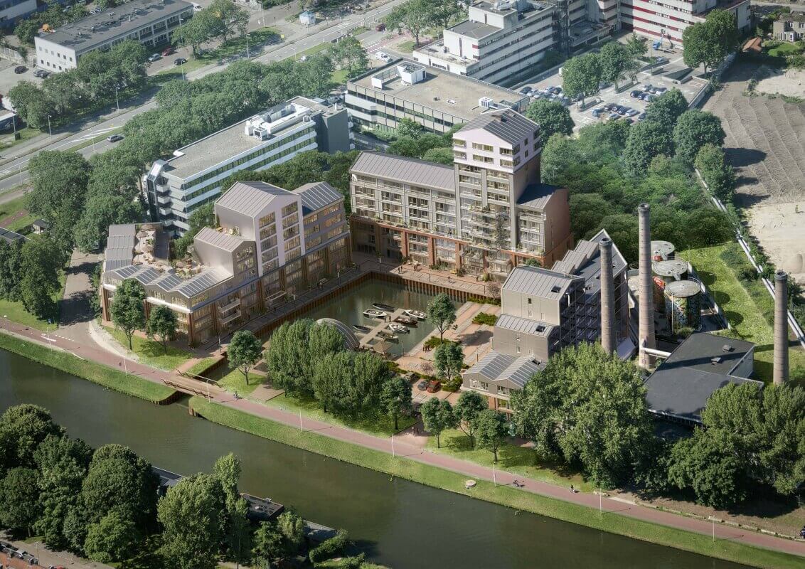 Illustratie van het plan voor de Wilhelminawerf. Beeld: KondorWessels