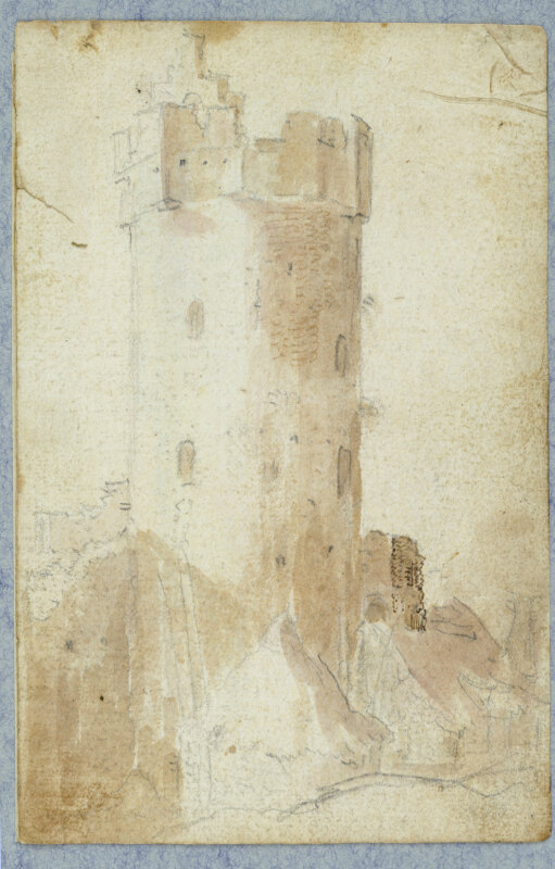 De Bijlhouwerstoren in ca 1555. De oudste tekening in de collectie van Het Utrechts Archief