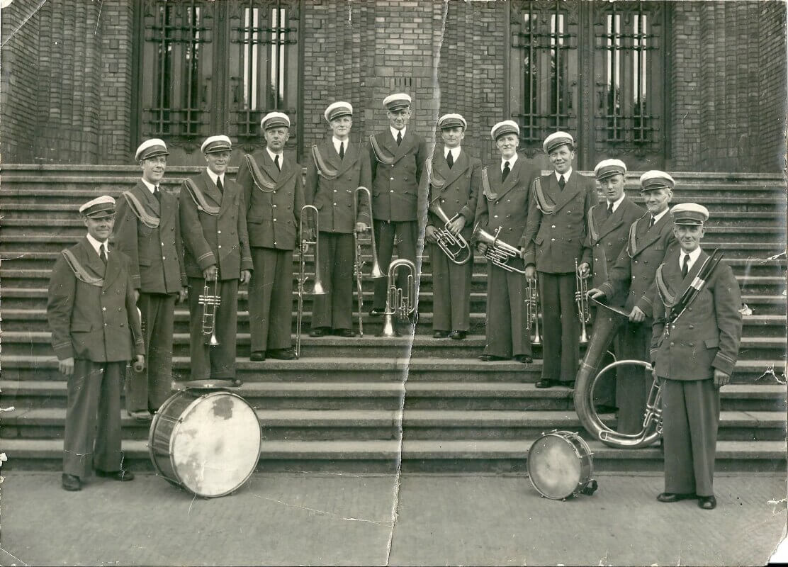 De Utrechtse Stadskapel De Veermannen rond 1950. Foto: archief familie Veerman