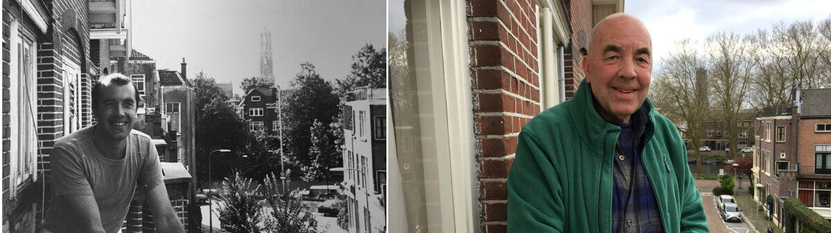 Dik in 1980 en in 2023 (Bellamystraat 11 bis, tweede verdieping: balkon). Foto’s: Inez/Karin
