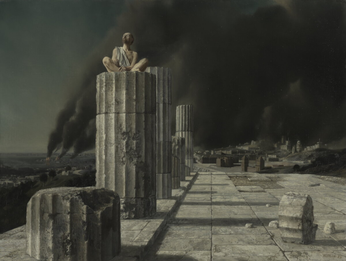 Simeon de pilaarheilige, schilderij van Albert Carel Willink (1939). Kunstmuseum Den Haag