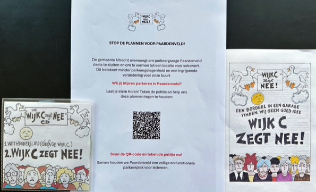 Protest-cd, petitie en pamflet. Muziek en tekeningen: Ruud Moors. Foto: DB