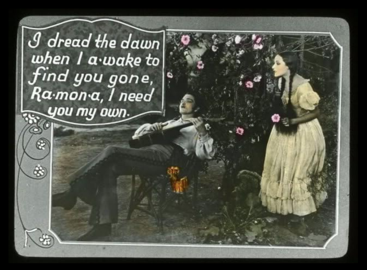 Filmposter van de film Ramona uit 1928 met Dolores Del Rio in de hoofdrol.