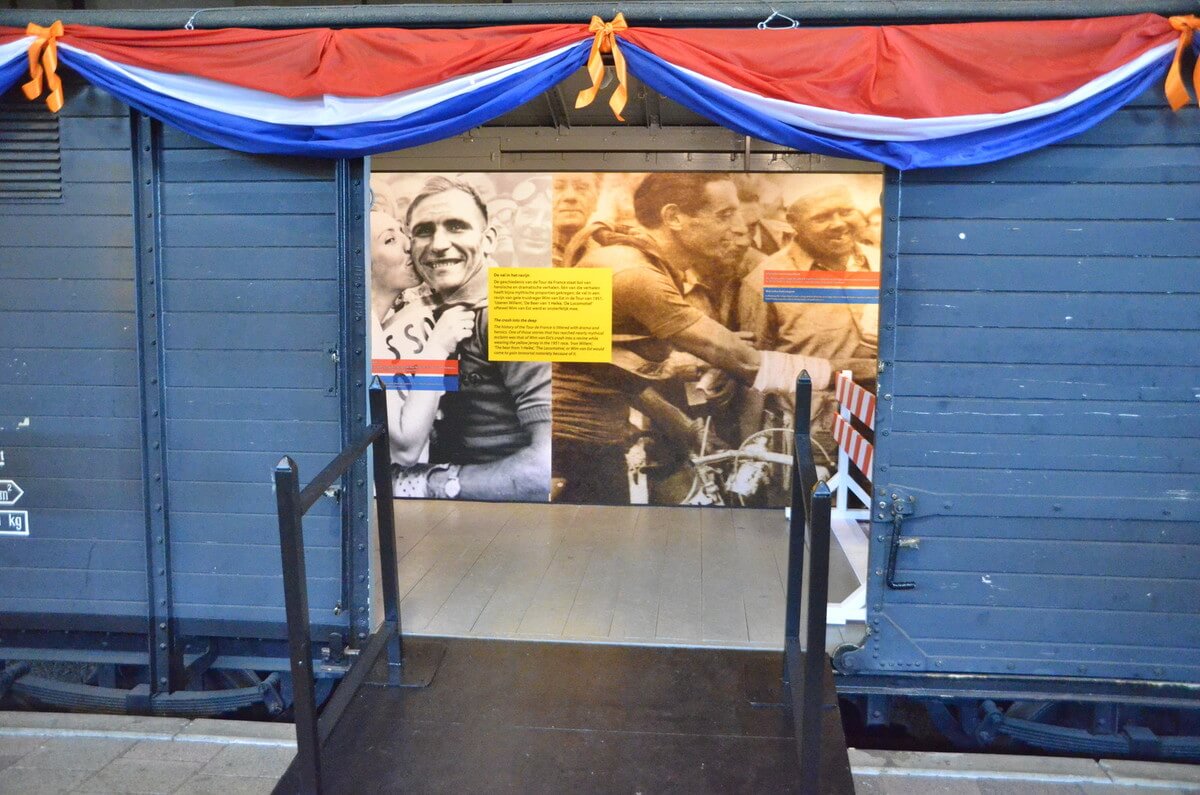 De expositie over Nederlandse wielrenners in het Spoorwegmuseu. Foto: J. Wielaert