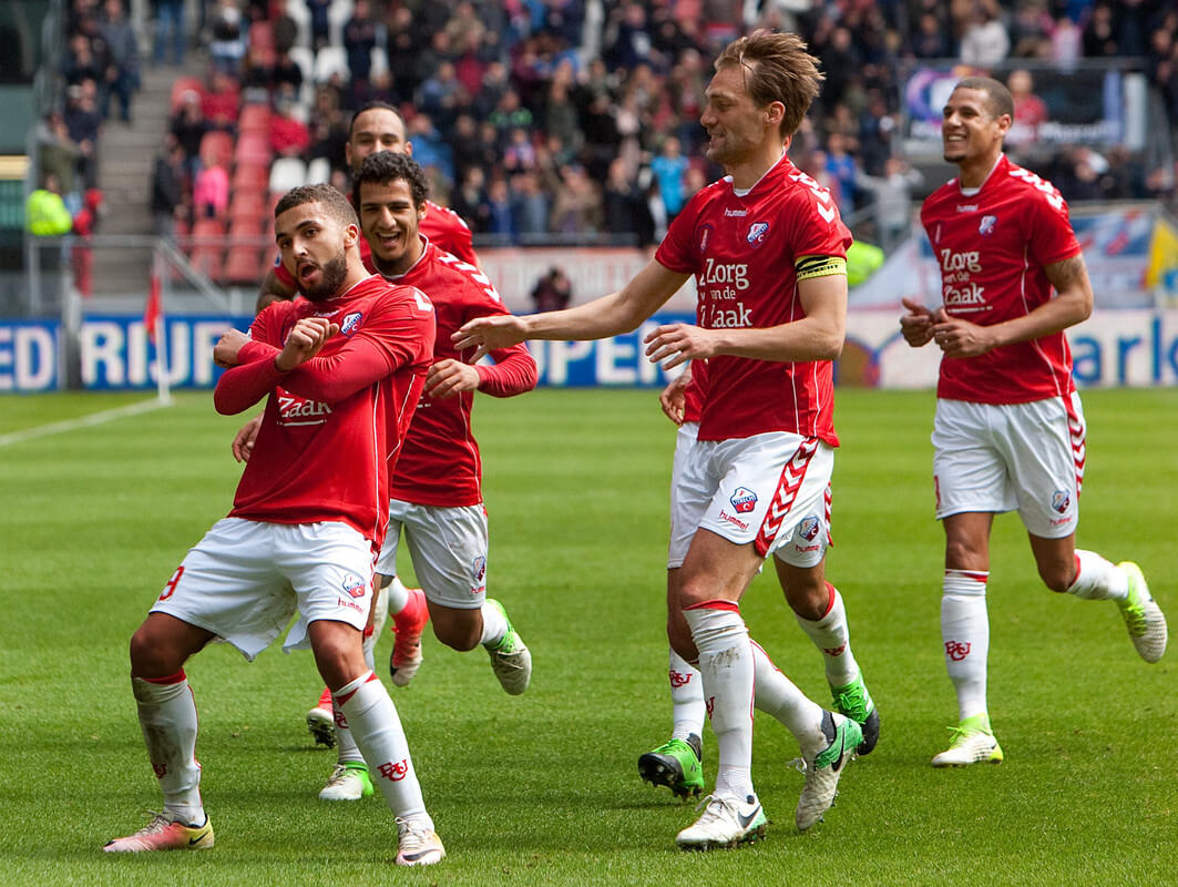 Labyad viert zijn doelpunt. Foto: Jeroen Stoops