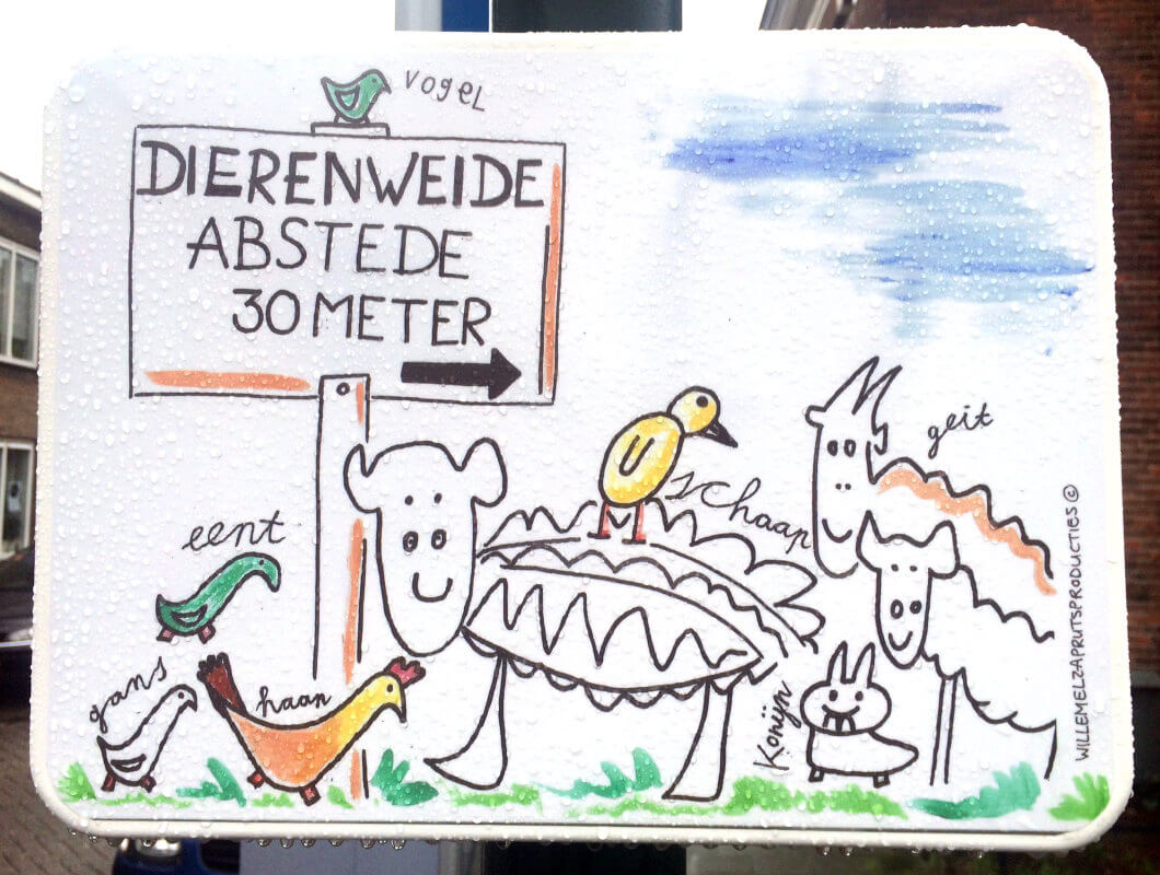 Een bord aan de Abstederdijk. Foto: JT.