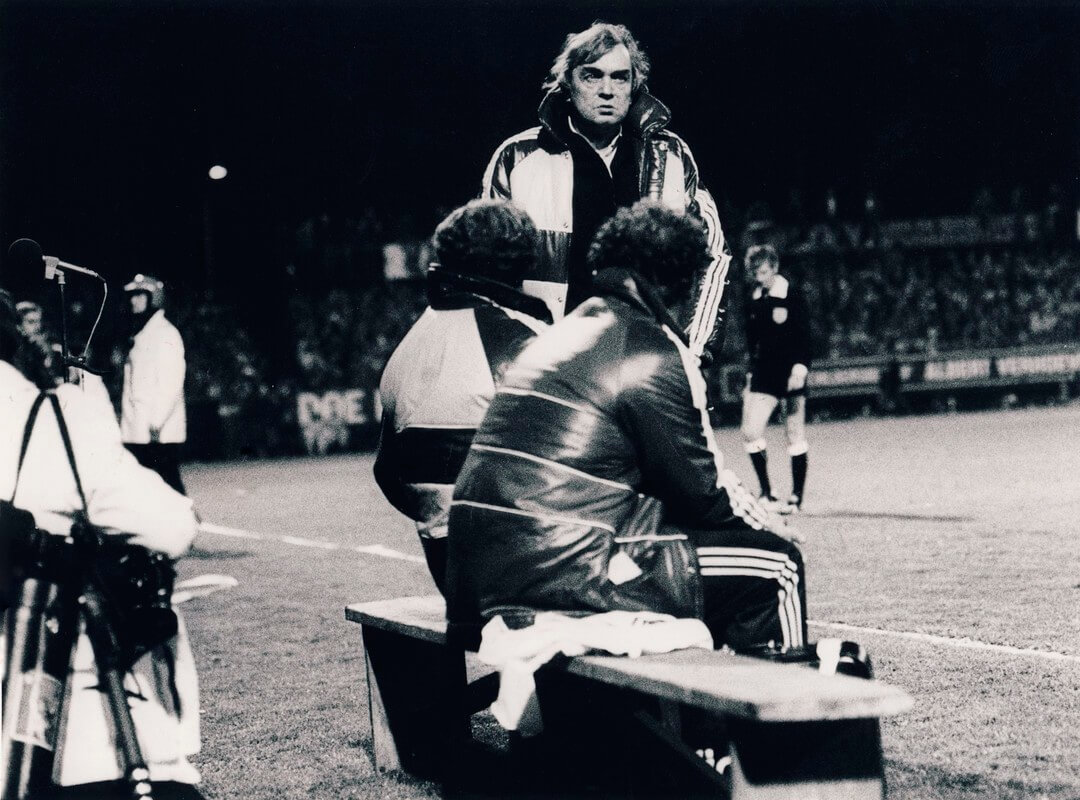 HSV-trainer Happel. Foto uit 40 jaar FC Utrecht