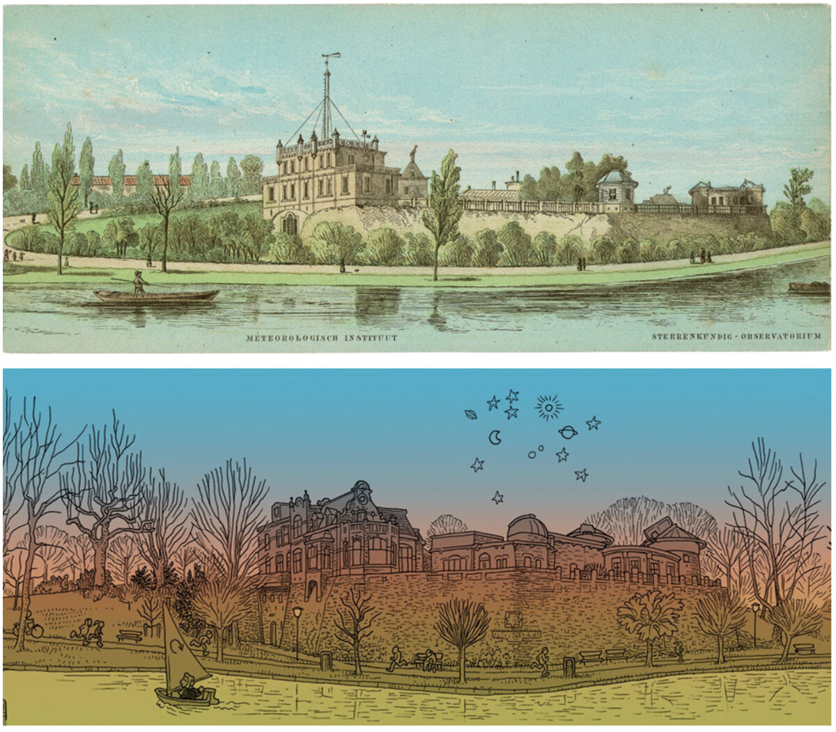 Servaasbolwerk, boven Jan Bos (1859) en onder Niels Bongers (2026)