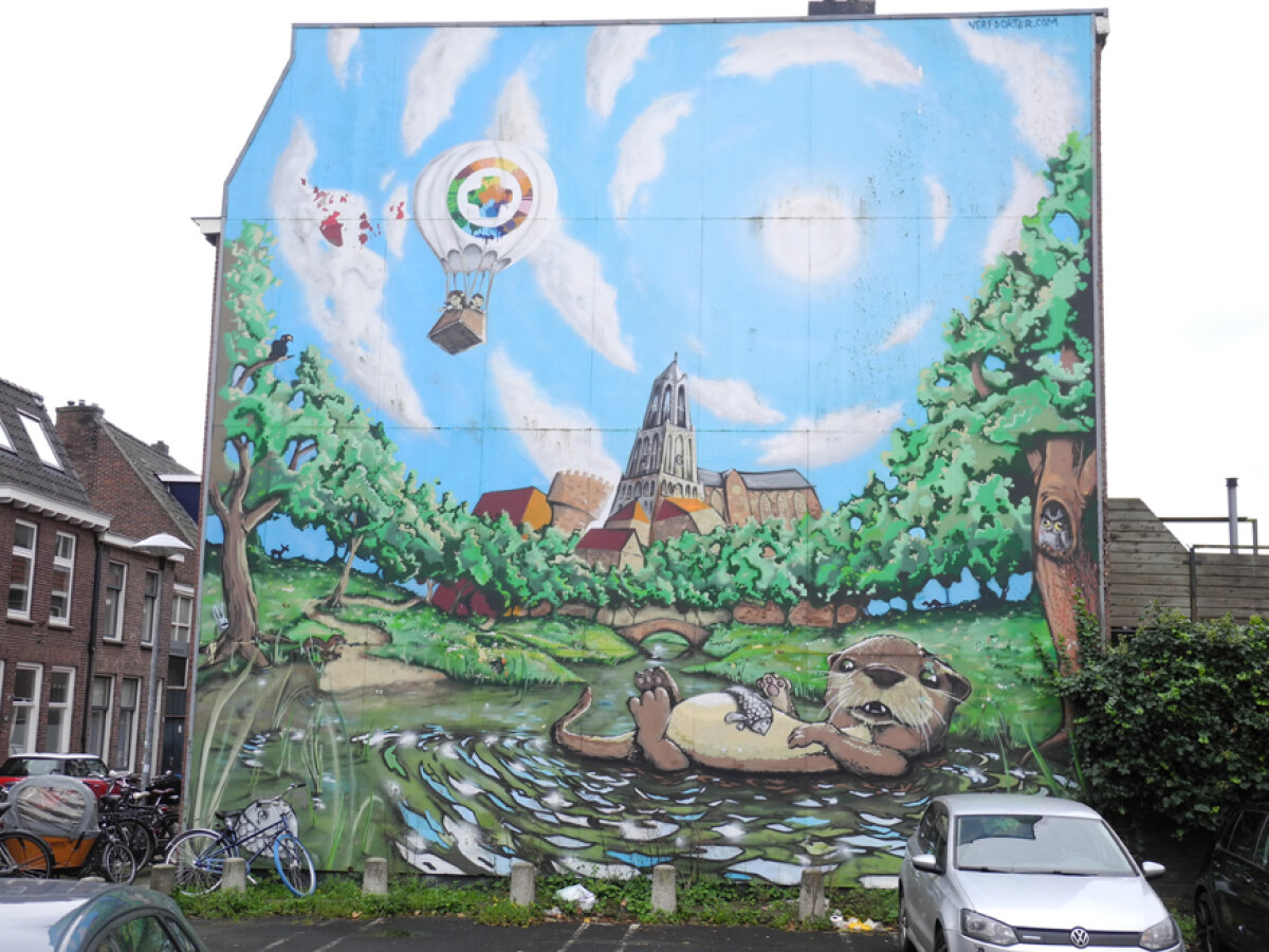 De muurtekening uit 2013. Foto: Joost van Waert