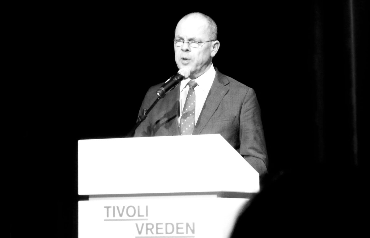 Directeur Frans Vreeke tijdens zijn nieuwjaarstoespraak. Foto: Ton van den Berg