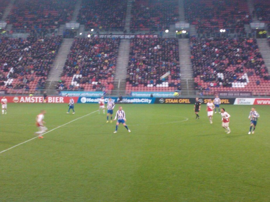 Een spelmoment tijdens FC Utrecht - Heerenveen. Foto: Nieuws030