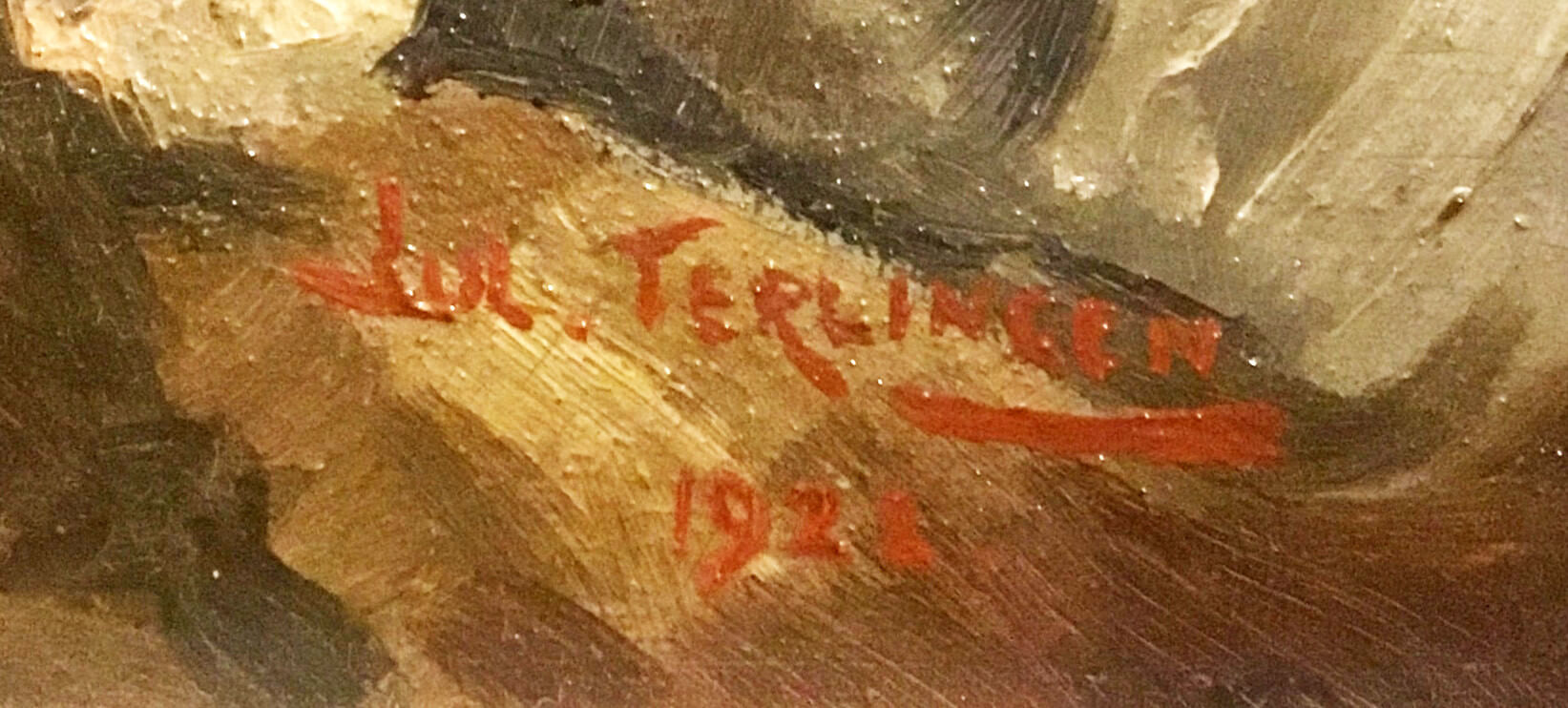 'Jul. Terlingen, 1922' staat rechts onderaan het schilderij.