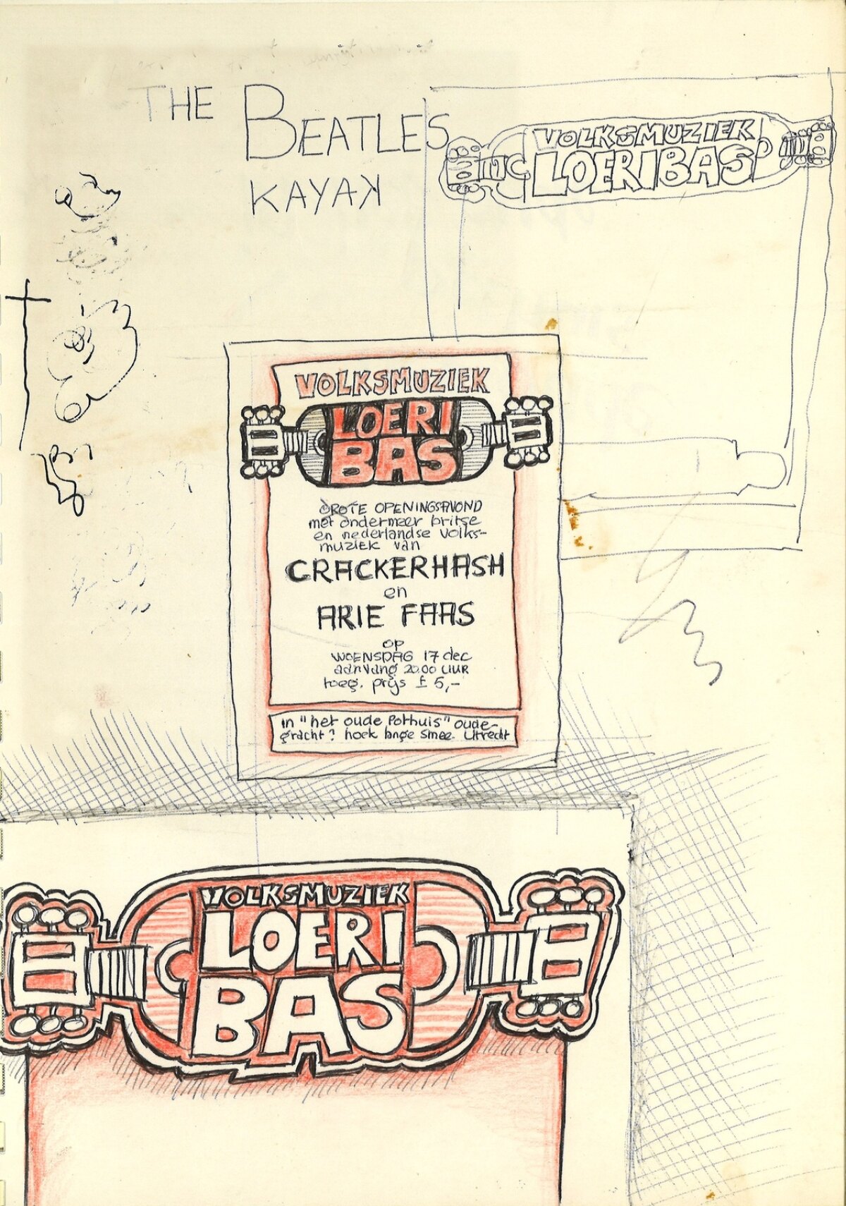 Henny Matthijsen uit Transwijk schetste in november 1975 het ontwerp voor de eerste posters