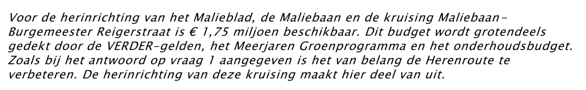 Dit antwoordde toenmalig wethouder Van Hooijdonk in maart 2016