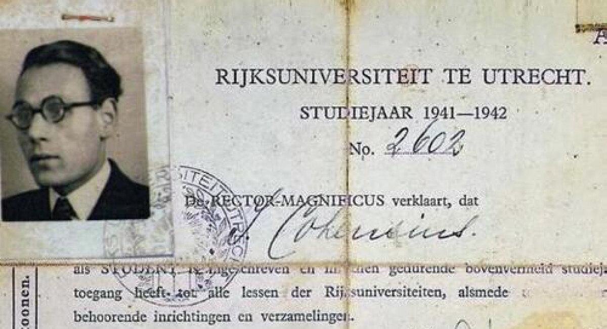 De inschrijfkaart voor het studiejaar 1941-1942 van Isaac Cohensius