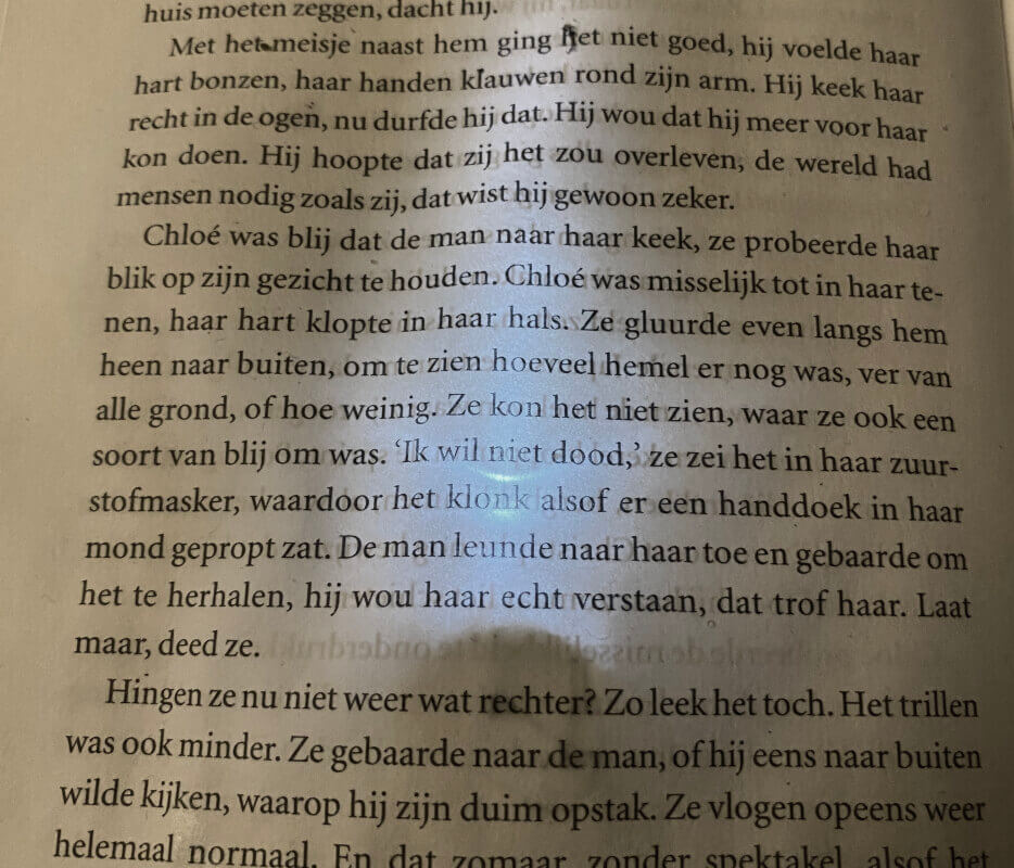 Uit mijn meegenomen exemplaar, een echte Griet op de Beeck, moest ik wel nog lichtbobbels verwijderen.