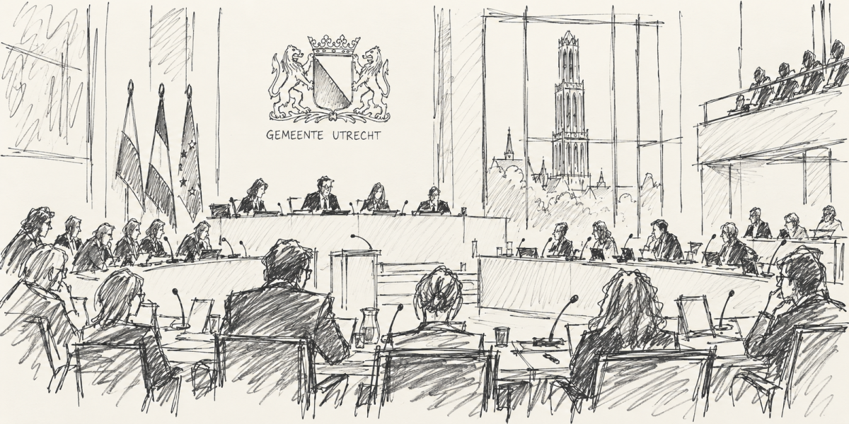 Gemeenteraad Utrecht - tekening: KI & JT