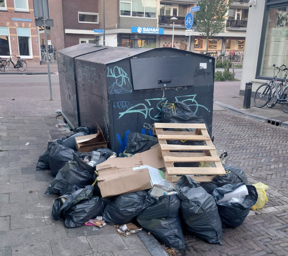 Al vijf jaar wordt er vuil neergezet naast de bovengrondse containers in plaats van erin.