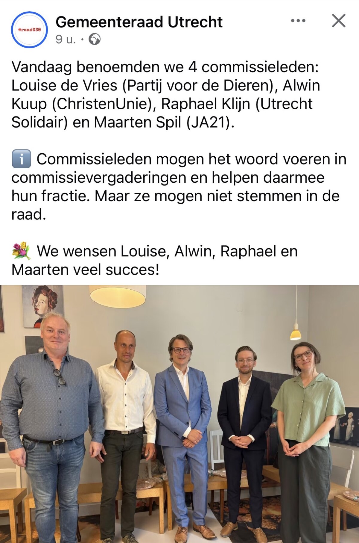 Facebook-bericht van 16 juli