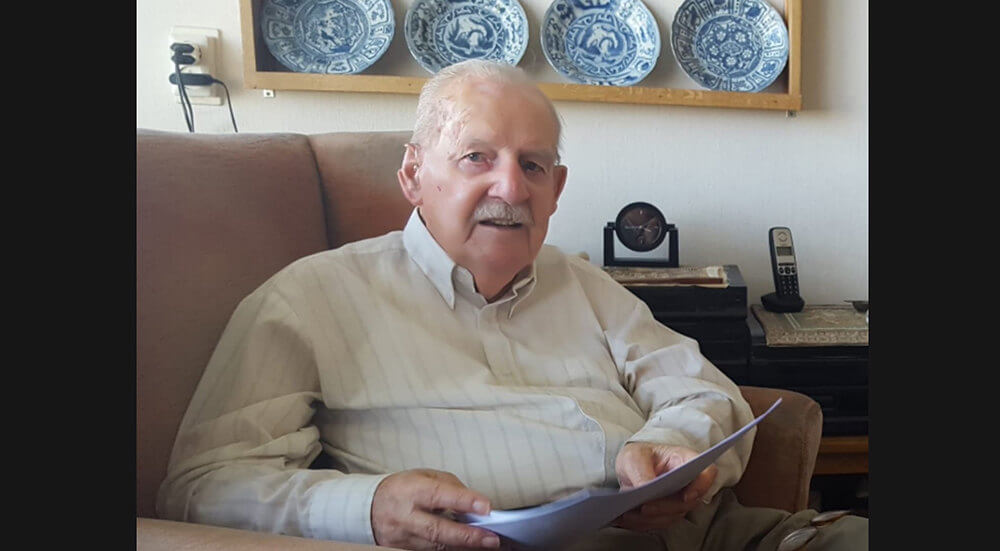 Jan Terlingen (1924-2021) op een foto uit 2018 gemaakt door Rolf Pieters.