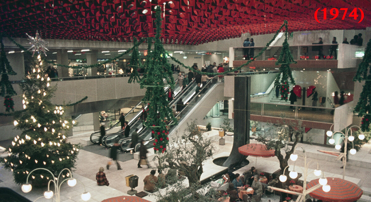De Clarentuin in winkelcentrum Hoog Catharijne, december 1974. Foto: W.H.M. Uilenbroek
