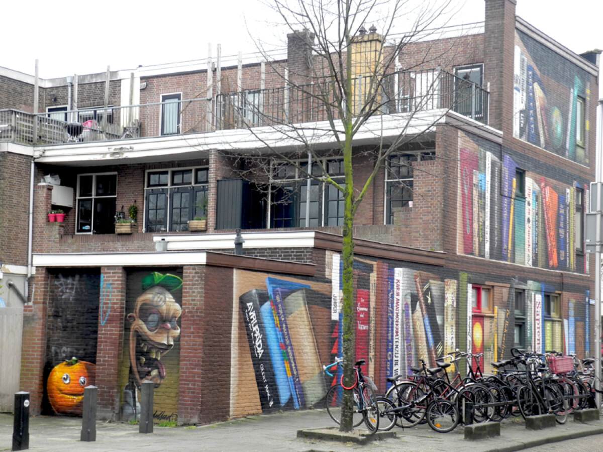 De mandarijn verstopt zich bij de boekenkast (2022). Foto: JvW