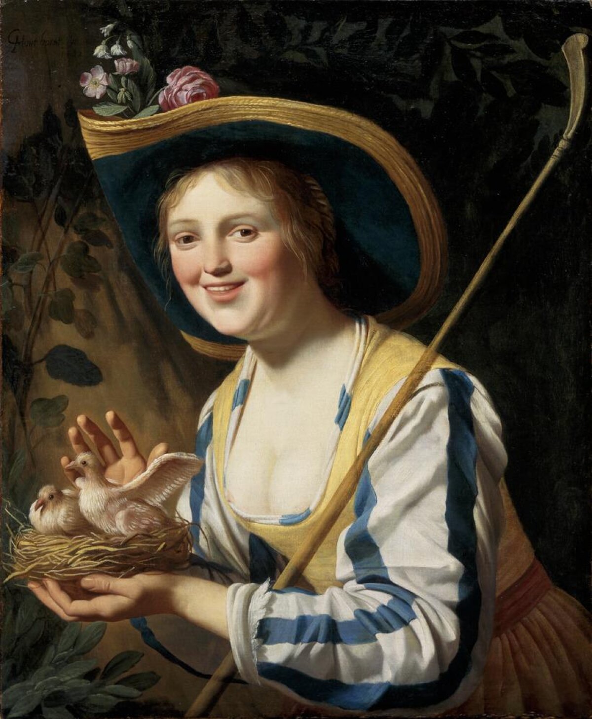 'Herderin met duiven' van Gerard van Honthorst. Collectie Centraal Museum