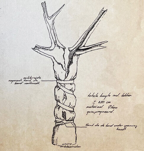 De ontwerptekening (archief Stichting Amelisweerd Monument)