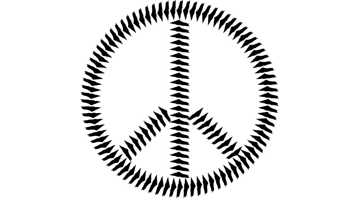 Vredessymbool met Israël-afbeeldingen. Afbeelding van Gordon Johnson via Pixabay
