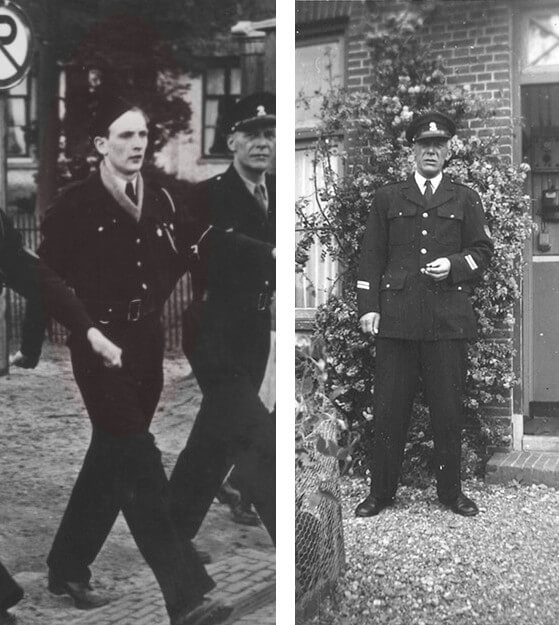 Links: Martinus Reurink op de foto en rechts: de heer Blok, zomer 1947.