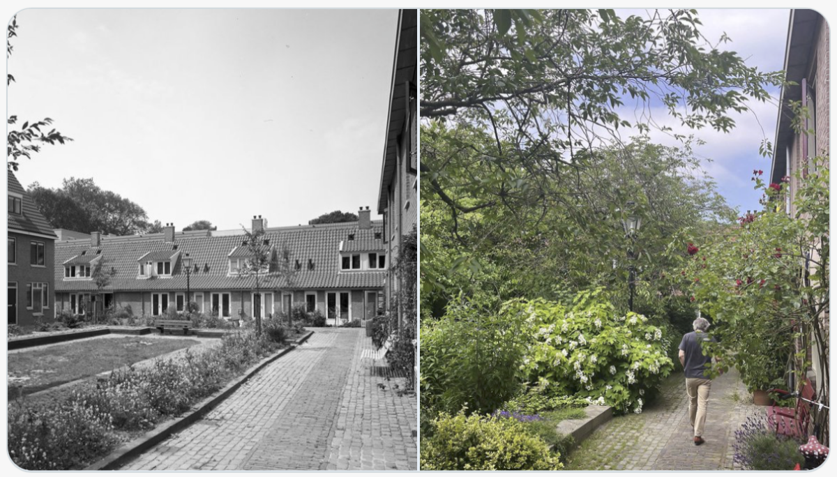 De Andreashof, gefotografeerd in 1989 en door Edwin Lucas in 2026