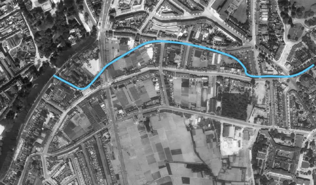 Het Minstroomgebied in Utrecht-Oost in 1955. Foto: HUA 
