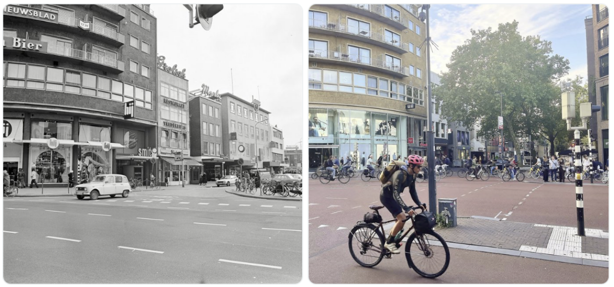 Het Vredenburg, gefotografeerd in 1978 en door mij in 2026.