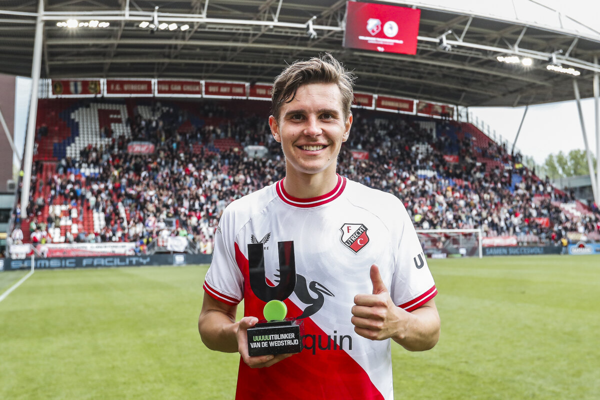 Victor Jensen werd man van de wedstrijd. Foto: website FC Utrecht