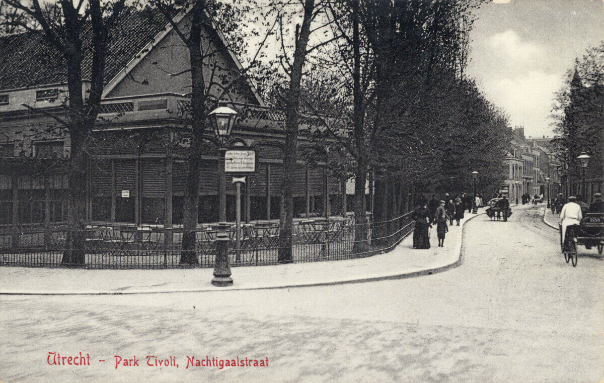 1900-1905. De uitspanning in Park Tivoli op de hoek Wittevrouwensingel-Nachtegaalstraat. Foto: HUA