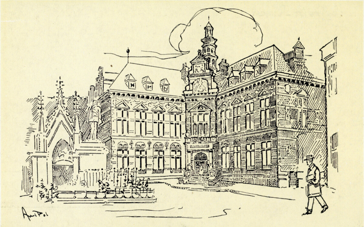 Tekening van Arend van der Pol, 1926-1927 (afbeelding: Utrechts Archief)